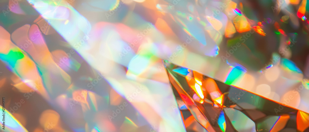 Poster Rainbow stained glass patterns create a vibrant abstract background for artistic expression