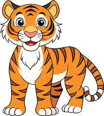 cute tiger cartoon vector illustration graphic design