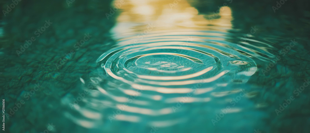 Poster Ripples fading into smooth water create a calming and serene atmosphere in nature