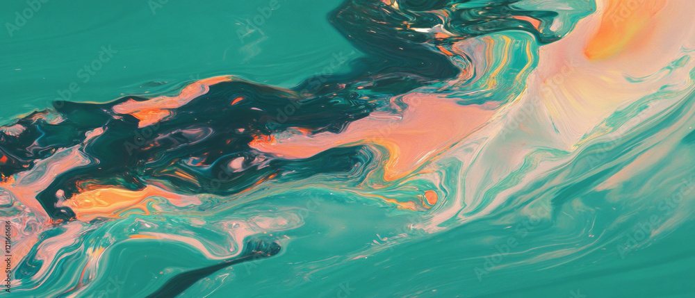 Poster Ripples and swirling colors create a mesmerizing abstract background in turbulent waters