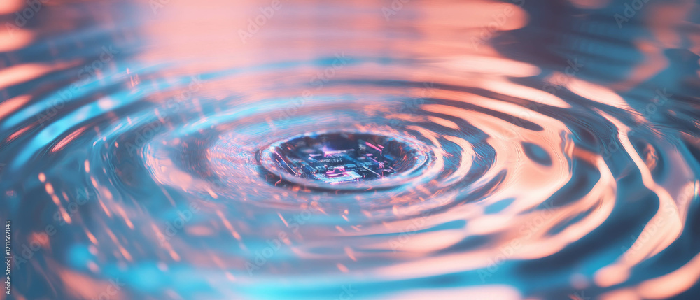 Poster Ripples of energy flowing through a dynamic circuit board and technological elements