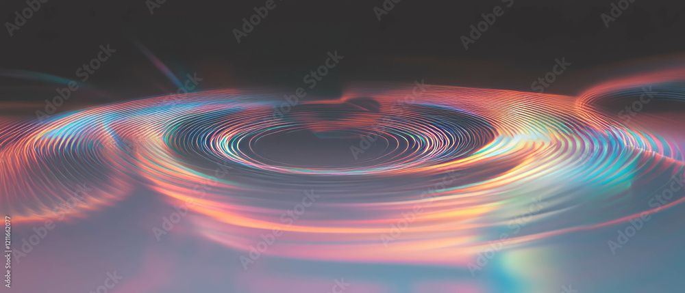 Poster ripples of energy flow through an abstract circuit board background showcasing electronic signals
