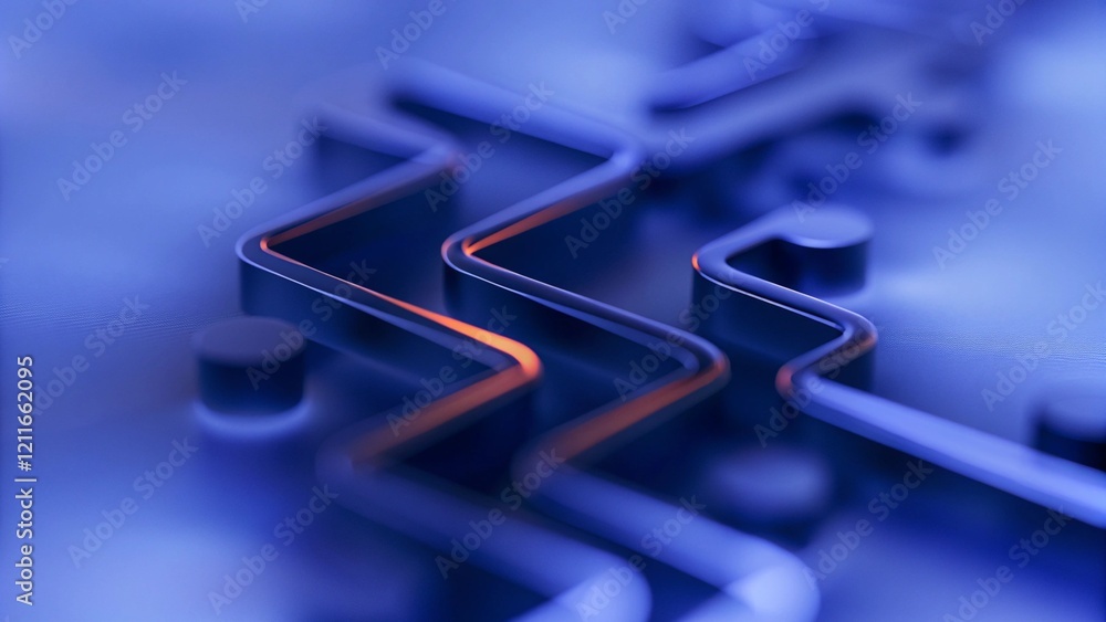 Aufkleber Modern technology abstract background, digital innovation, futuristic interface, data visualization, virtual design, sci fi patterns, circuit board elements, gradient tech waves