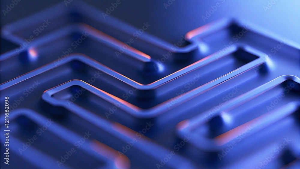Aufkleber Modern technology abstract background, digital innovation, futuristic interface, data visualization, virtual design, sci fi patterns, circuit board elements, gradient tech waves