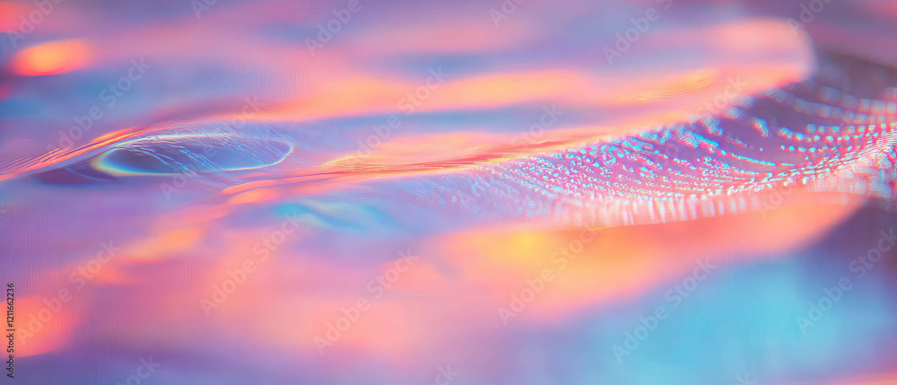 Poster Ripples of light and code illustrating concepts of software development and digital innovation