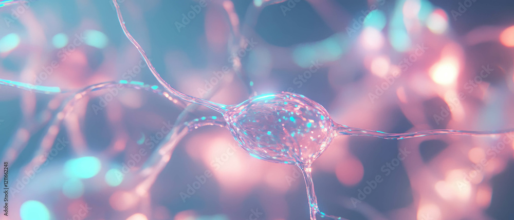 Poster Ripples of light illustrating connections in neuroscience and cognitive science concepts