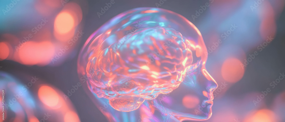 Poster Ripples of light symbolizing consciousness and neural activity within cognitive science exploration