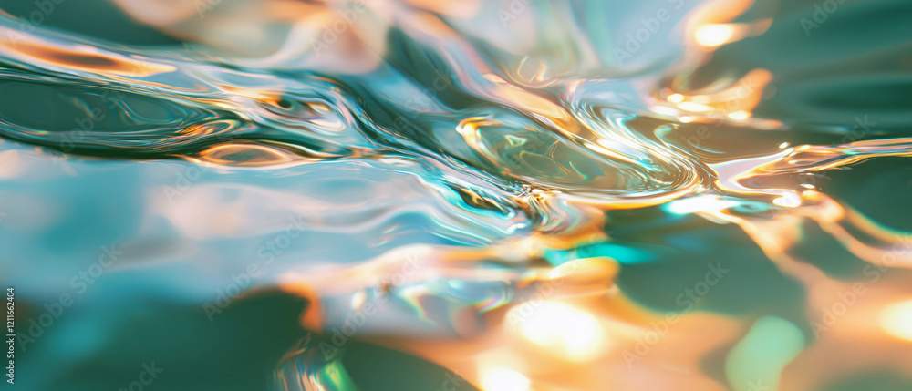 Poster Ripples of light and data create an abstract representation of information visualization