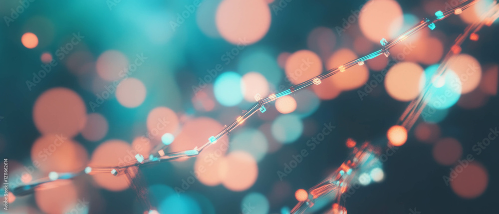 Poster ripples of light create an abstract representation of interconnectedness among all things