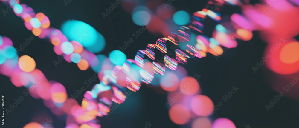Aufkleber Exploring the interconnectedness through ripples of light and vibrant abstract patterns