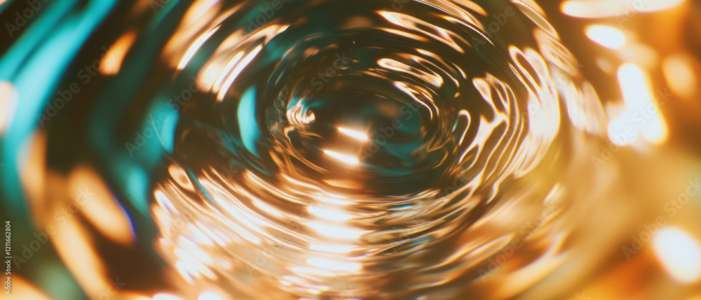 Poster Dynamic ripples of light and particles creating mesmerizing abstract effects