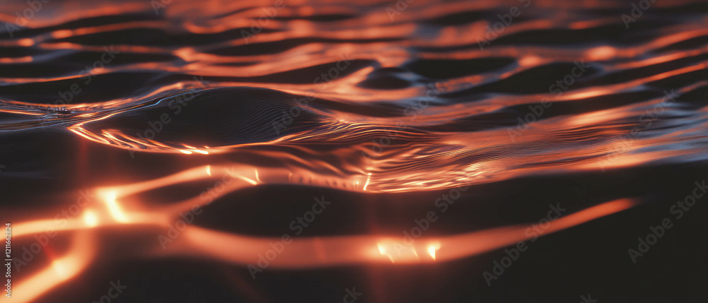 Poster Ripples of light create dynamic visual effects in an abstract flowing background