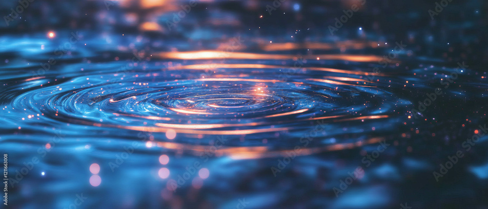 Poster ripples of light create a cosmic atmosphere for space exploration and research activities
