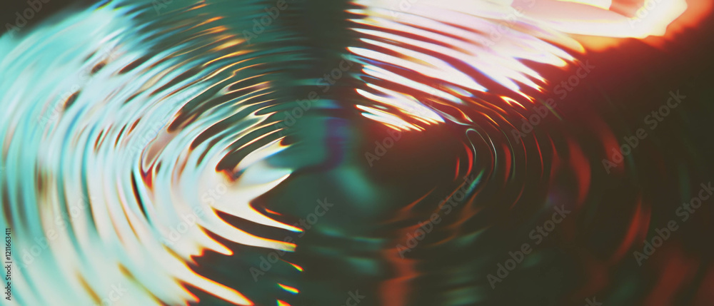 Poster Ripples of light creating abstract patterns in interactive technology