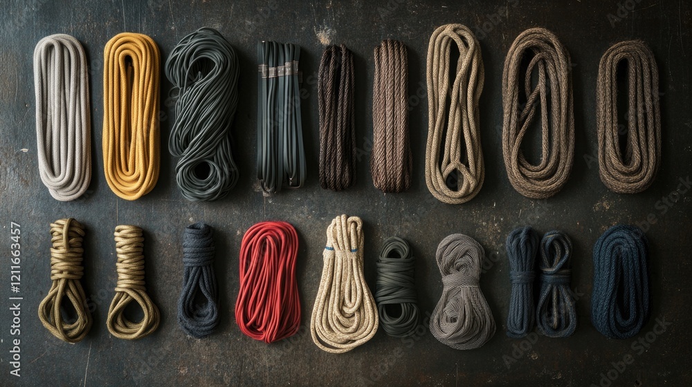 Poster A neatly arranged length of strong cord, perfect for various tasks like binding or securing items.