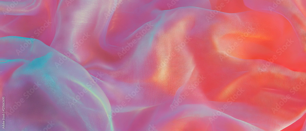 Poster flowing ripples of soft fabric create an abstract background with gentle hues