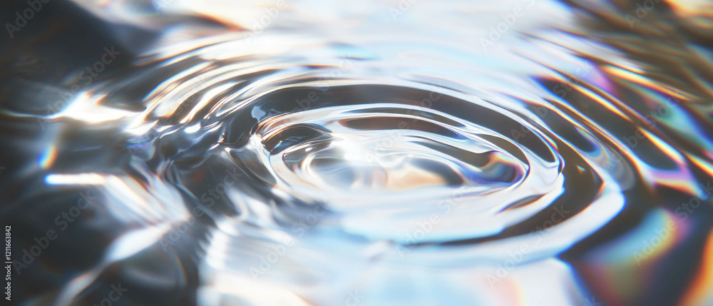 Poster ripples create dynamic patterns on liquid metal surface with futuristic appeal