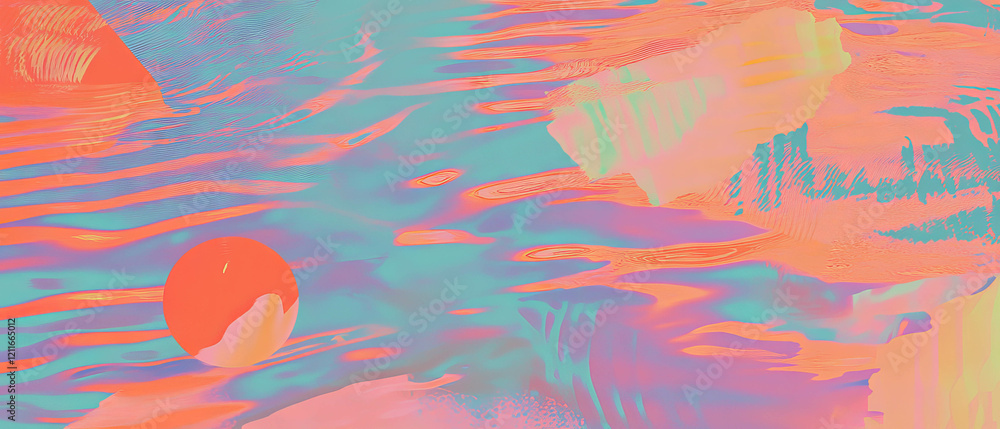Aufkleber ripples and geometric patterns create a modern abstract art background