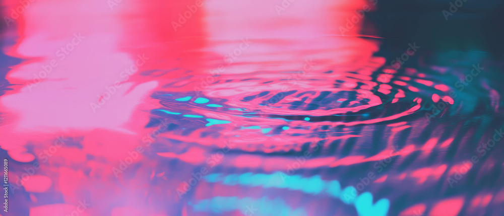 Aufkleber Ripples on water with vibrant geometric patterns creating a modern abstract design