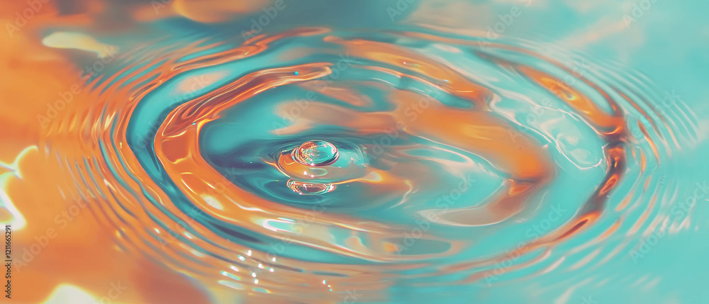 Aufkleber Macro view of ripples in water creating an abstract play of colors and textures