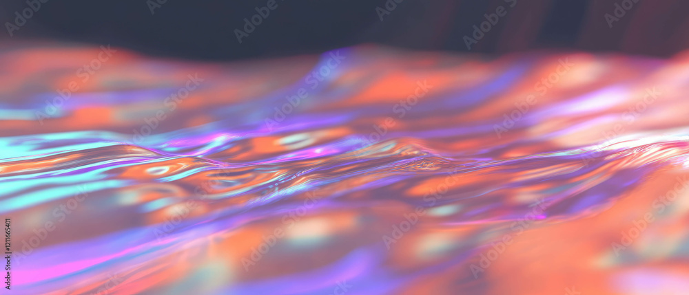 Poster dynamic ripples on water surface with vibrant particle effects and motion