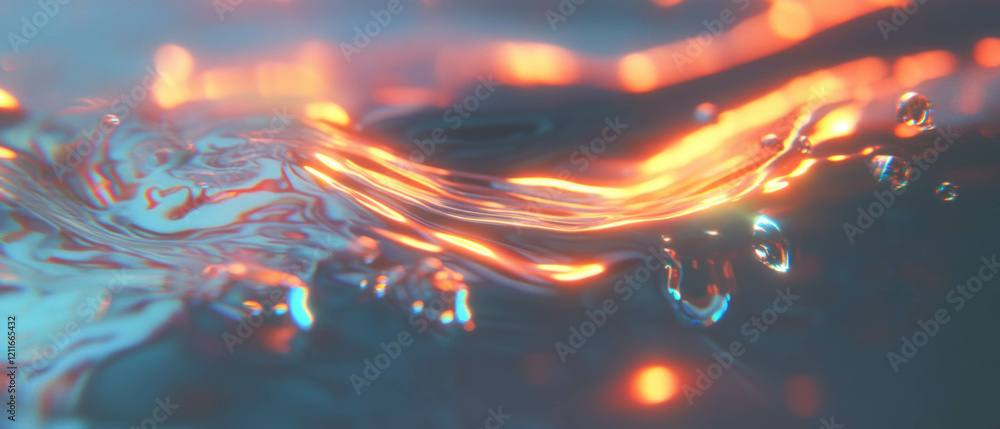 Poster Ripples and raindrops create mesmerizing patterns on water surface in abstract display