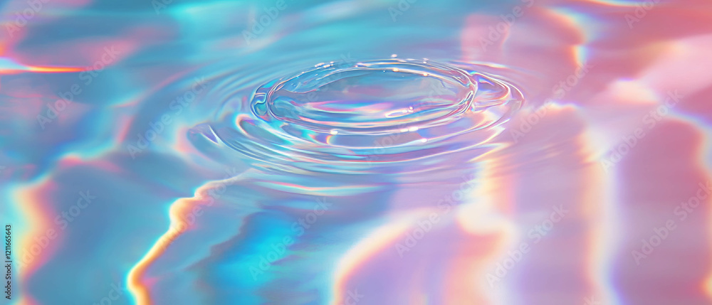 Poster Mesmerizing ripples create abstract patterns in water with slow motion effect