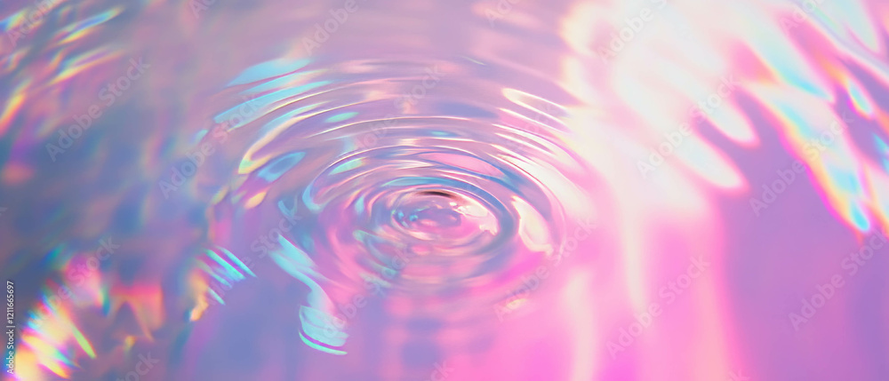 Poster mesmerizing slow motion ripples on water with detailed texture and vibrant colors