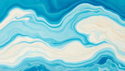 Fototapeta premium Elegant marble pattern background in blue and teal tones with flowing textures, perfect for digital designs, artistic projects, and modern aesthetics