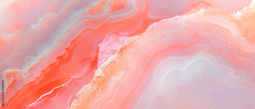 Poster abstract background design featuring salmon pink onyx with warm tones and gentle flow