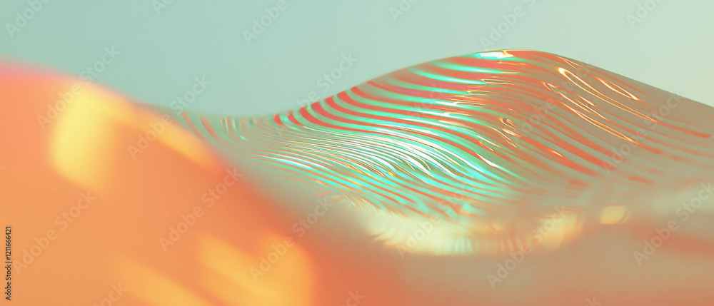 Poster Digital waves create a calming and peaceful backdrop with vast empty space for creativity