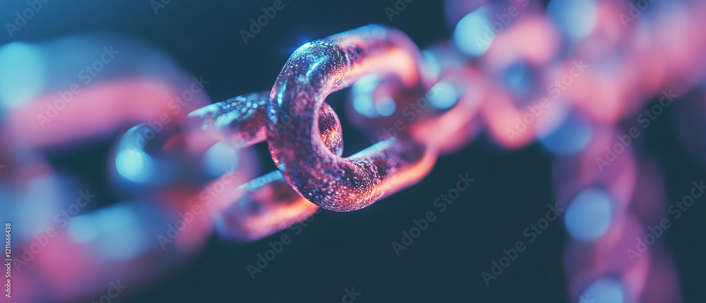 Poster Soft blockchain glow abstract background with gentle banner design for digital projects