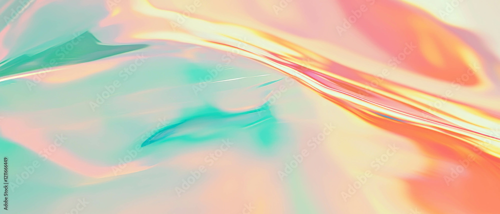 Poster Digital waves create a serene backdrop with an empty central space for creativity and calmness