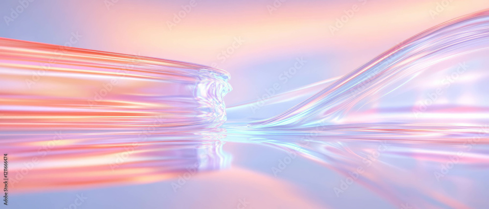 Poster Soft blockchain glow with gentle banner design creates an abstract background