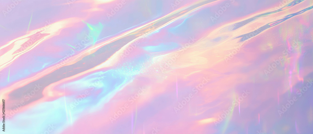 Poster Soft holographic aurora background with space for creative text or image display