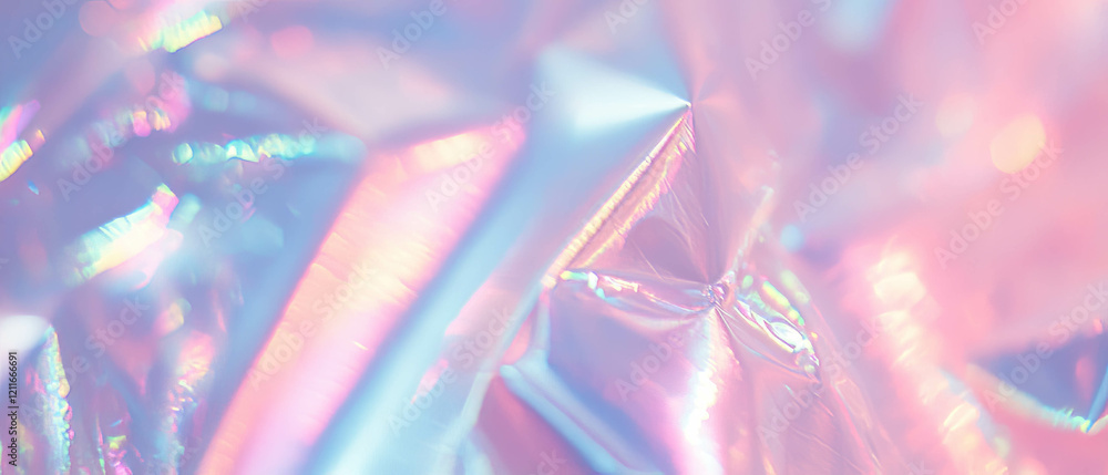 Poster Soft holographic foil background with elegant color shifts and space for branding elements