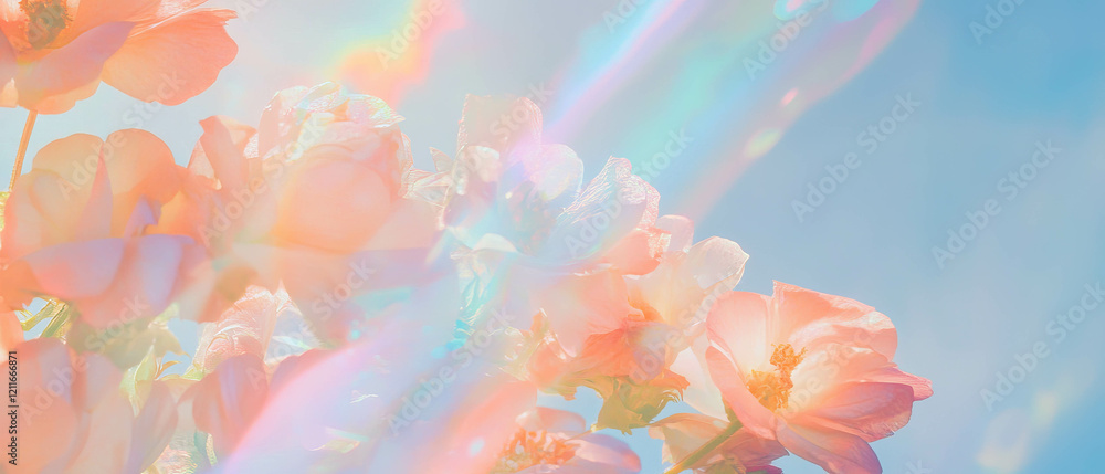 Aufkleber soft holographic textures with floral patterns create a serene atmosphere