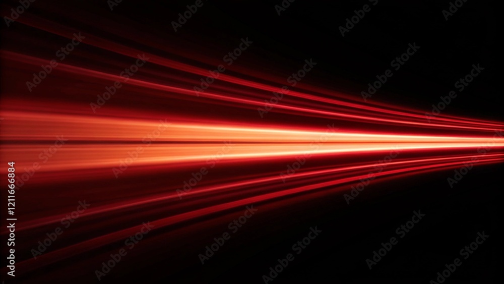 Poster Red line of light speed motion background. Red fast movement background design faster. Concept texture of digital technology, speedy move and space black. Futuristic stream velocity trail effect