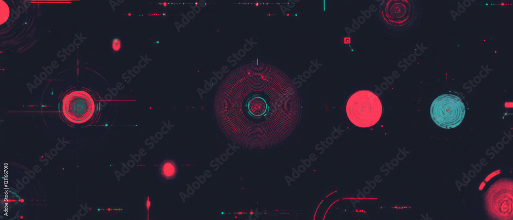 Poster stylized biometric scanner designs illustrating advanced identity verification technology