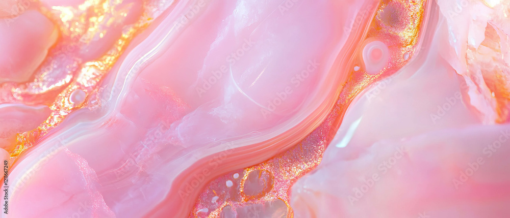 Poster swirling pink onyx backdrop with dynamic banner design and clear areas for modern presentations