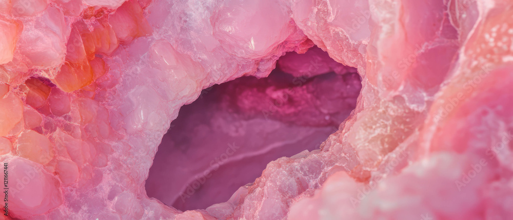 Poster intricate patterns of textured pink onyx with central empty space for design purposes