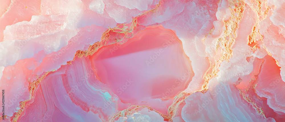 Poster stunning textured pink onyx background with central empty space for creative design