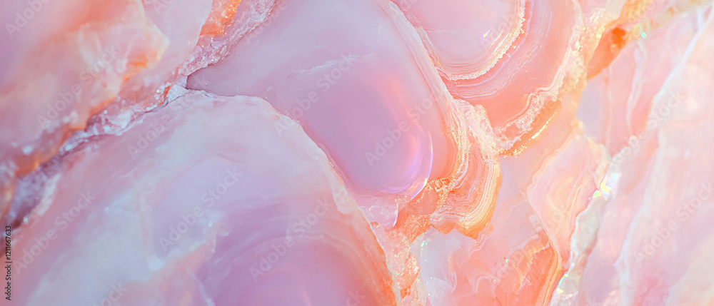 Poster Elegant translucent pink onyx background with ethereal space for your message