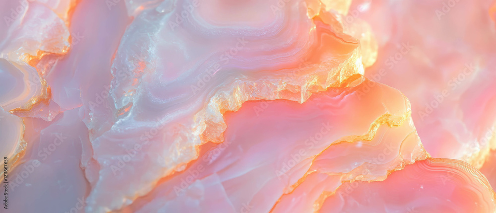 Aufkleber translucent pink onyx background with ethereal banner and customizable message space