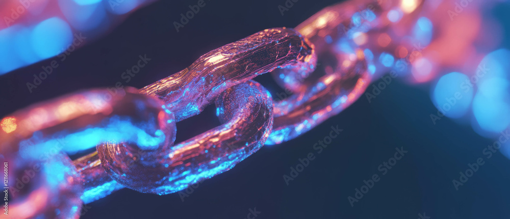 Aufkleber Wavy blockchain lines create a dynamic abstract background for messages and banners