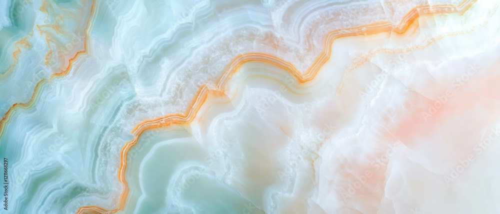 Poster elegant abstract background featuring white onyx marble with a clean central space for design