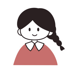 シンプルな三つ編みの女性