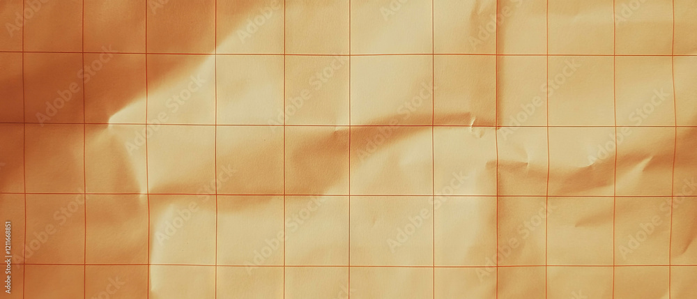 Poster background featuring brown grid paper with darker grid lines and vintage banner design