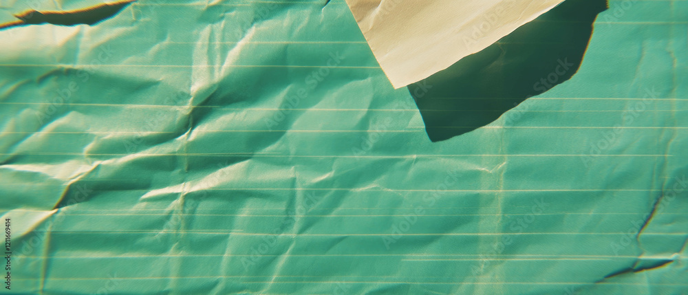 Poster Green lined paper backdrop with lighter lines and fresh banner for creative use
