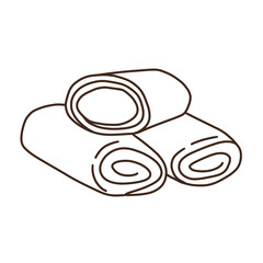 Sweet dadar gulung. Thin line illustration.